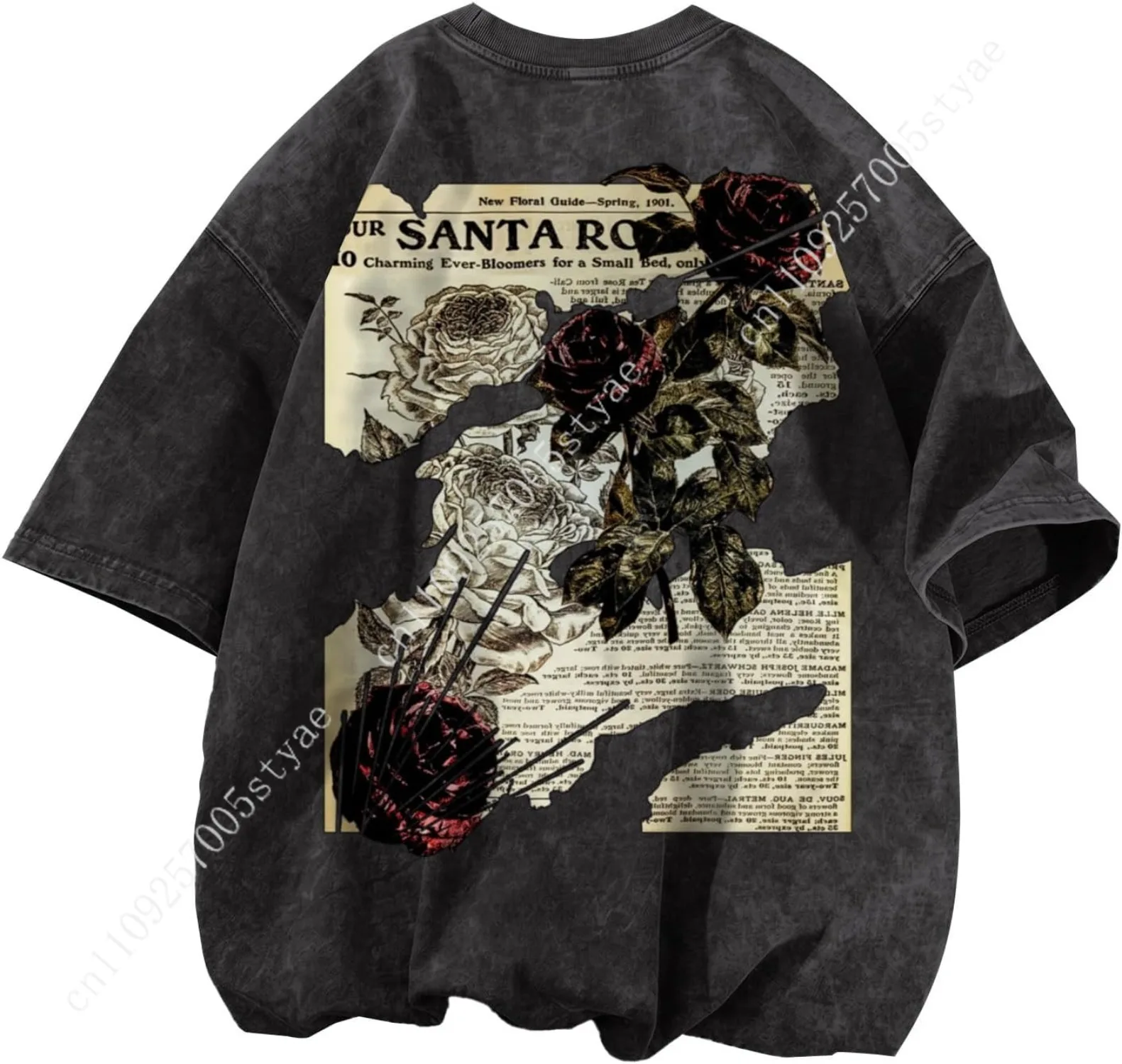 Acid Wash Vintage Graphic T Shirt - 남성용 워싱 티셔츠, 오버사이즈 빈티지 그래픽